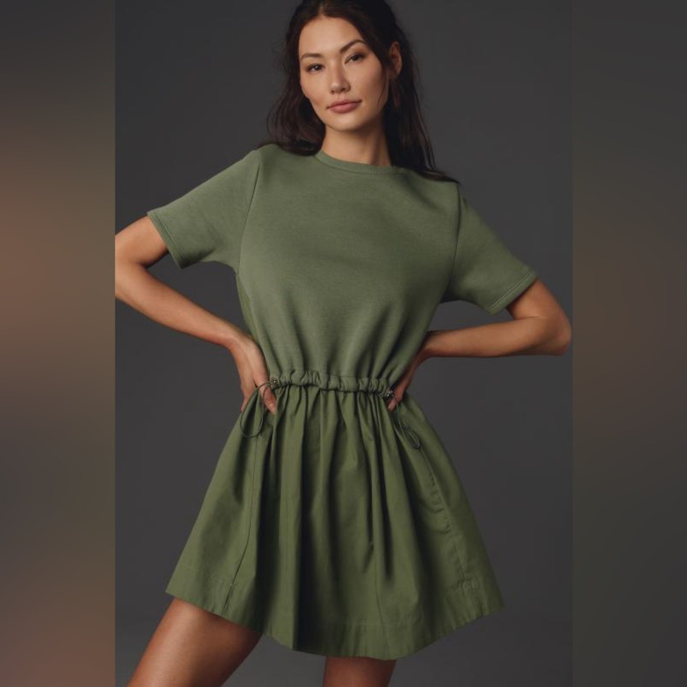Anthropologie Pilcro Short Sleeve Sweatshirt Twofer Mini Dress